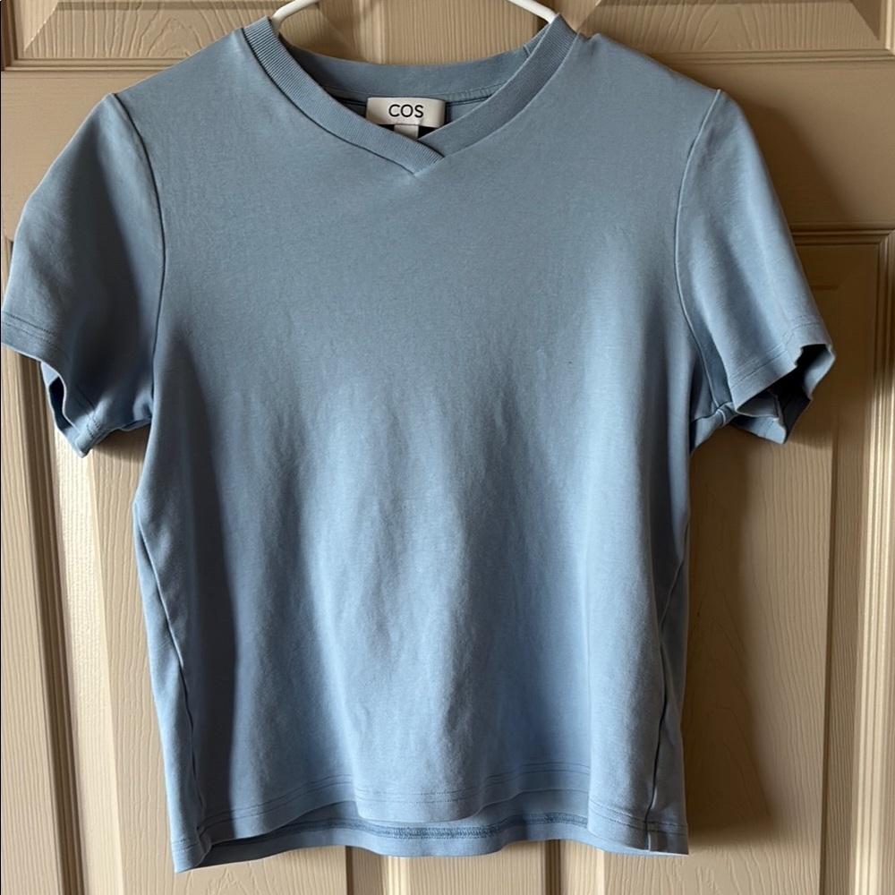 COS Sky Blue V-Neck Tee